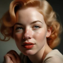 Hyper realistic, rosy cheeks, freckles