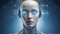 artificial intelligence opens its eyes with whole body and see the future