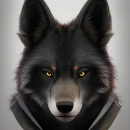 award winning portrait of a male anthropomorphic black wolf long vblack hair. character design by cory loftis, fenghua zhong, ryohei hase, ismail inceoglu and ruan jia. artstation, artistic lighting, highly detailed, photorealistic, fantasy