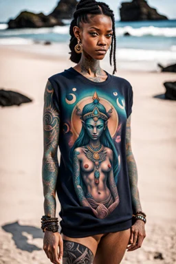 Tatooed avatar priestess beach sweat