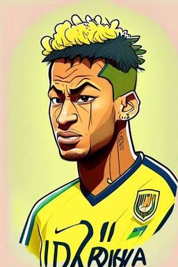 Neymar Brazilian football player. cartoon 2d