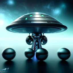 Space mothership, alien style, metalic color, hyper realistic, blur