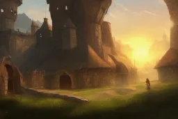 a rough medieval settlement, iron ,iron, iron, fantasy, d&d, concept art, sharp focus, trending on artstation, digital painting, midday, sunny, beautiful