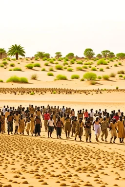 Sudan, migrating people desert