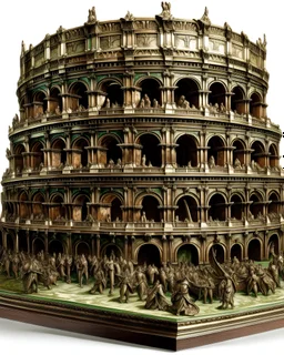 A bronze coliseum painted by Albrecht Dürer