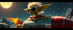 hairy macho gremlin aliens living in a rocket hot dog