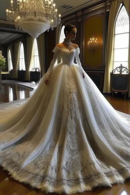 a very royal near easten luxurious and big wedding dress