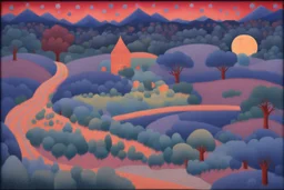 a noctilucent landscape by artist "Gino Severini",by artist "Betye Saar"