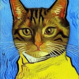 Portrait of a cat by Van Gogh