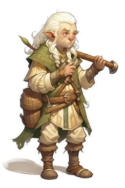 teenage blonde bardic mountain dwarf nomad with silver flute dnd