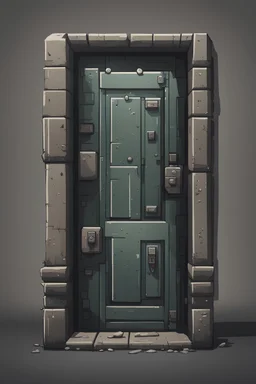 bunker door, game asset , 2D , pixel art