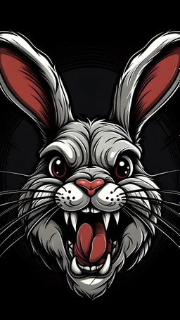 Evil mad angry rabbit