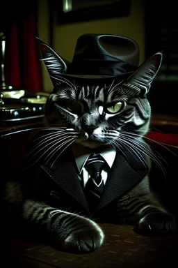 mafia themed cat