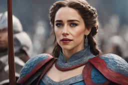 Emilia Clarke skitch Oil red and blue artstyle , mother of dragon them, intricate details, highly detailed, high details, detailed portrait, masterpiece,ultra detailed, ultra quality