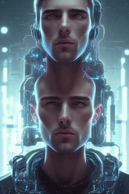 cyberpunk, head, men, portrai