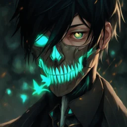 fantasy art, man, half-elf, young, noble, half mask, pale skin color