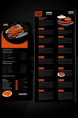 sushi Resturant menu, black and orange,