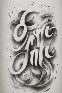 Hand two Lettering O style infinit with background white