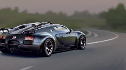 Bugatti Veyron Ultimately Tuned , 4k, photorealistic, Cinematic, rear view