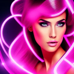 cyberpink, head, woman, portrai, tron