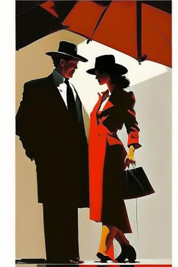 Abstract art in the style of jack vettriano