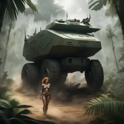 Having already overrun several Amazon villages and bunkers, leading to the deaths of hundreds of Amazons, the armored vehicle force moves further into the jungle. Thus far, although they have done damage, they have not come anywhere near the heart of the Amazons. However, buoyed by their initial success, the Space Girls are gaining confidence.