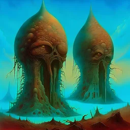 fog mind virus abomination, neo surrealism, by John Stephens, by Zdzislaw Beksinski
