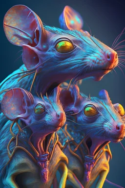 Twins rats alien,8k resolution, cinematic smooth, intricate details, vibrant colors, realistic details, masterpiece,