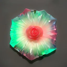 transparent multicolor crystal rose leaf