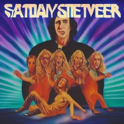 Saturday Night Fever Dream thrash metal album cover featuring Larry David