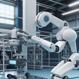 an industrial equipment powered by AI that is talking to the operator