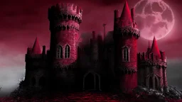 dark blood red colored, Vampire castle,