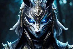 Beautiful kindred in 8k anime realistic drawing style, kindred mask, Shinobi custom, rain, apocalypse, intricate details, highly detailed, high details, detailed portrait, masterpiece,ultra detailed, ultra quality