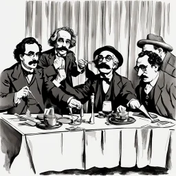 Karl Marx performs with Groucho, Chico, and Harpo