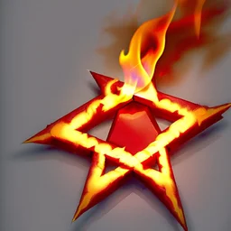 star of david with a flame in the middle of the star