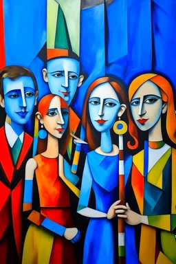 picasso style cubism 5 people