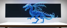 engineering blue print of beholder fire breathing dragon robot
