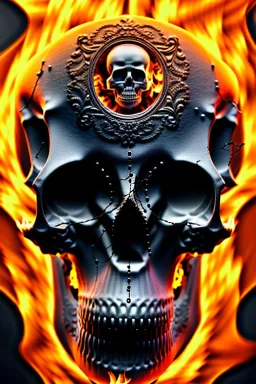 portrait of skull set in fire, cinematic lighting, photorealistic, ornate, intricate, realistic, detailed, volumetric light and shadow, hyper HD, octane render, unreal engine insanely detailed and intricate, hypermaximalist, elegant, ornate, hyper-realistic, super detailed --v 4