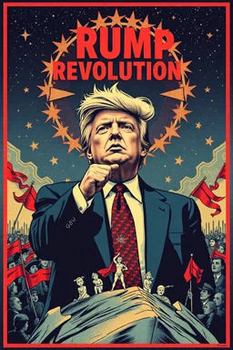 trump cultural revolution poster image in the style of shepard fairy