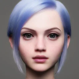 potrait emo girl, eyes like ocean blue, short hair, smile, 8k, rtx, eyebrows like serious, facing left, real