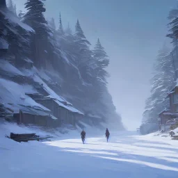 Concept art of the Olympic National Forest during winter, snow by Enforcer 12