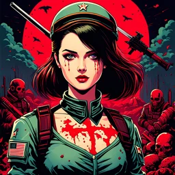 2dcg,retro art style,soldier girl,gore,violence,Decapitation,dismemberment,disturbing,Monster,guts,morbid,mutilation,sacrifice,butchery,meathooks