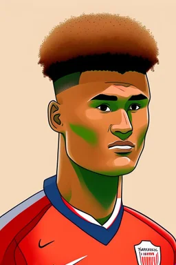 Ollie Watkins English football player ,cartoon 2d