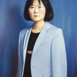 Full body portrait, painting, medium shot lady style of Tatsuki Fujimoto