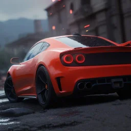 photo of a ultra realistic,set in hyper fire car, cinematic lighting, battered, low angle, trending on artstation, 4k, hyper realistic, focused, extreme details, unreal engine 5, cinematic, masterpiece