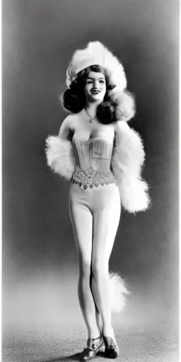 Ziegfeld Girl on jeans walking