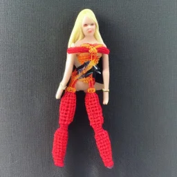 petite female superhero with macrame