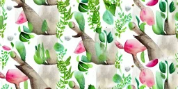 exquisite whimsical woodland watercolor, delicate woodland, cute, adorable, linen backdrop