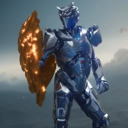 A battle suit made of galaxies and stars with a glove that has seven endless stones,A god-like man with infinite power who owns the galaxies,God-like man with infinite power who owns the galaxies and wears a beautiful crown, a jewel of diamonds and galaxies with weapons riding on a creature with an eagle head and eagle wings and eagle hands