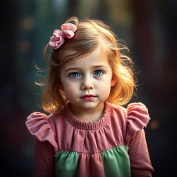 A little girl in the forrest, rainbow spectrum